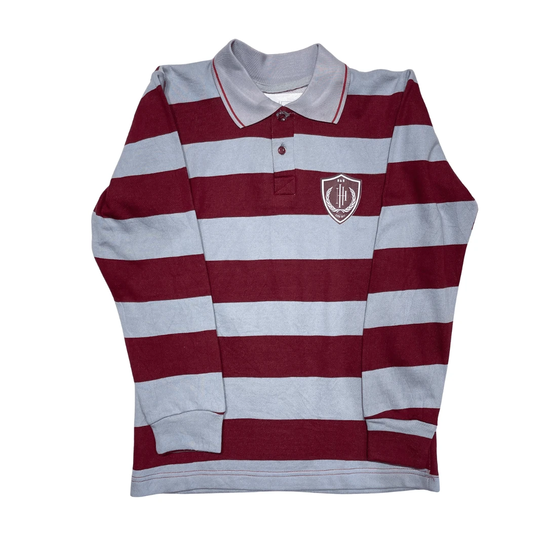 Long sleeves polo wine